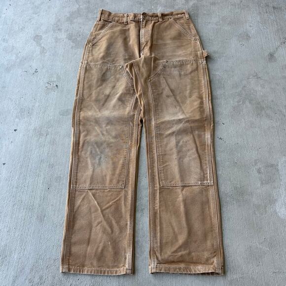 Vintage Y2K Carhartt brown double knee work wear carpenter pants - Picture 1 of 8